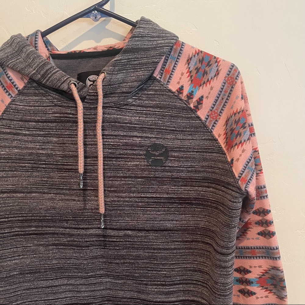 Hooey | Charcoal Saguaro Aztec Hoodie Sweatshirt